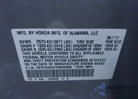 2017 Acura Mdx from USA, damaged, VIN 5FRYD4H31HB040936